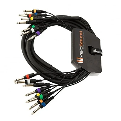 Image of 8 Way 3m 6.35mm 1/4&quot; Mono Jack/Unbalanced Jack Loom/Patch Multicore Cable
