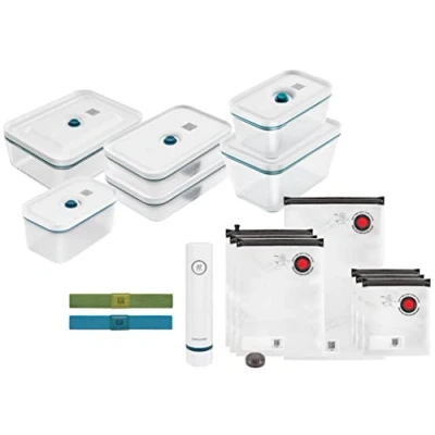Image of ZWILLING Fresh &amp; Save Vacuum Starter Set, Glass, M/L, 16 pcs, La Mer