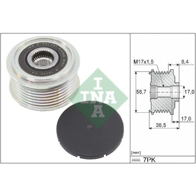 Image of 1885676, 2148360, 2212497, 2501109, 5344230 Freewheel Clutch INA 535 0318 10 38,5mm Requires special tools for mounting FORD: Ranger Mk3