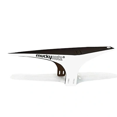 Image of Mucky Nutz Face Front Fender Black/White/Mudguard Bicycle Cycling Cycle Biking Bike Road MTB Mountain Riding Ride Trail Dirt Downhill Freeride Mud Guard Enduro Muck Rain Shield Water Board Flap