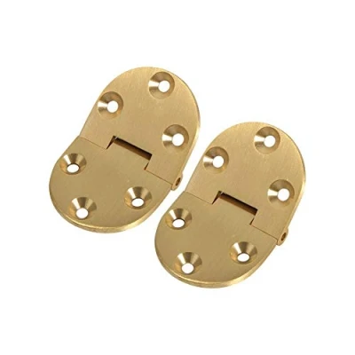 Image of Pack of 2 brass table hinges, cabinet connectors, furniture with screws approx. 6.5 cm x 3.8 cm 0.3 cm