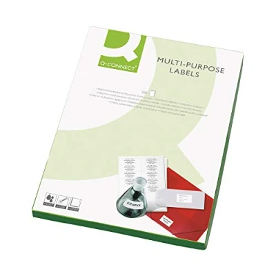 Image of Q Connect Multipurpose Labels 63.5x38.1mm 21 Per Sheet White (Pack of 10500) KF02249
