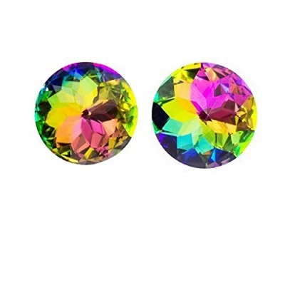 Image of FBSHOP(TM) Diamond Shape Crystal Glass Cabinet Dresser Drawer Hardware Cupboard Wardrobe Knobs Door Pull Handle(2 Pcs,30mm Rainbow Color)