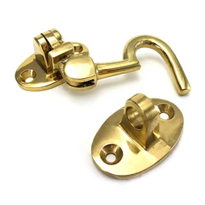 Image of Small 3&quot; Solid Brass Silent Cabin Hook Cabinet/Cupboard/Furniture