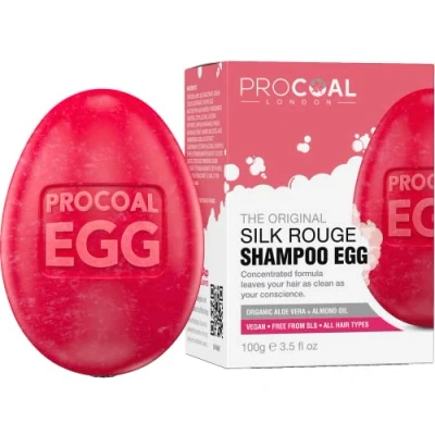 Image of NEW Vegan Silk Rouge Shampoo Bar 100g by Procoal SLS Free Eco Solid Bar, Conditioning with Hydrating Glycerin, Aloe Vera, Almond Oil, Cruelty