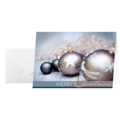 Image of SIGEL DS024 Christmas Greeting Card &quot;Exquisite&quot;, A6 (A5), blank, 25 Pieces incl. envelopes, easy to print