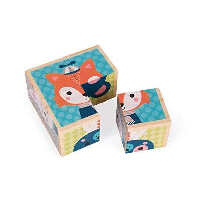 Image of Janod J08000 My First Wooden Blocks, Forest Portraits