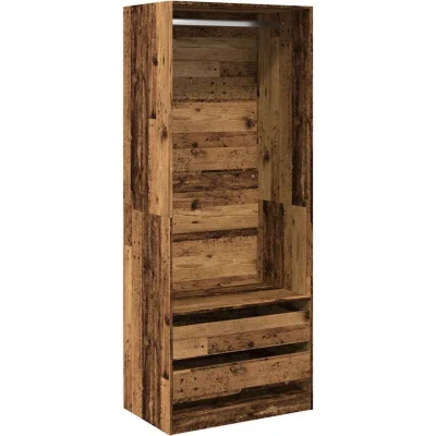 Image of vidaXL Wardrobe Old Wood 80x50x200 cm Engineered