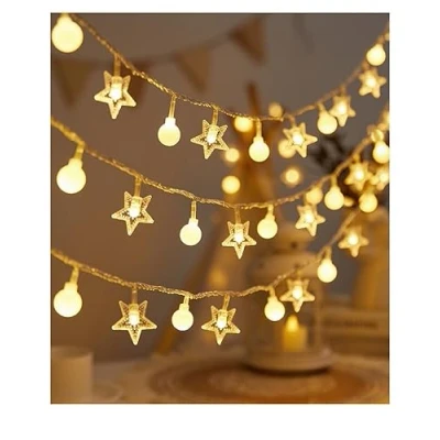 Image of Mixtooltoys LED String Lights, Globe Lights Star Fairy with USB Powered for Christmas Wedding Party Decoration (10M,80LED Warm White)