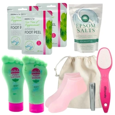 Image of New Ultimate Foot Care Bundle with Exfoliating Essentials for Mask, Peel Spa (Peppermint, One Size)