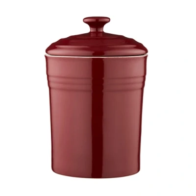 Image of Barbary &amp; Oak Foundry 23cm Ceramic Storage Jar Red