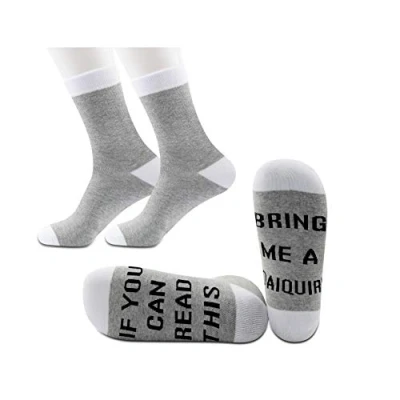 Image of NOBRANDS PYOUL 2 Pairs Daiquiri Lover Socks Cocktail Lovers Gift If You Can Read This Bring Me A (Daiquiri )