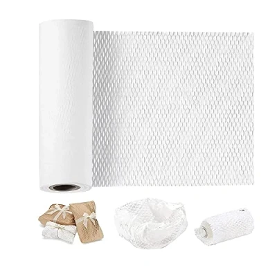 Image of White Ready Roll Packaging paper 30cm x 10m Honeycomb Cushioning Wrap Perforated Packing 1 Rolls 32.8 ft for &amp; Moving void fill