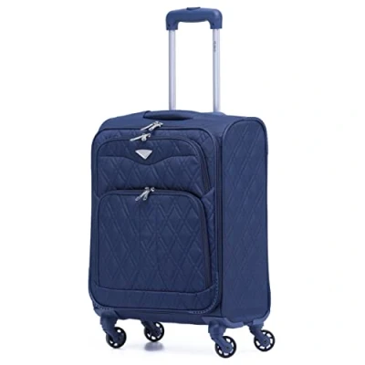Image of Flight Knight Lightweight 4 Wheel 800D Soft Case Quilted Suitcase Cabin Carry On Hand Luggage Ryanir Maximium prioirty Approved