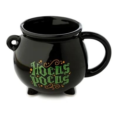 Image of Puckator Hocus Pocus Black Cauldron Ceramic Shaped Tea Coffee Mug Funny Home Accessories Cute Gifts for Girlfriend Large Mugs Men Women Hot Drinks Cupsresents Secret Santa Gift Cup Set