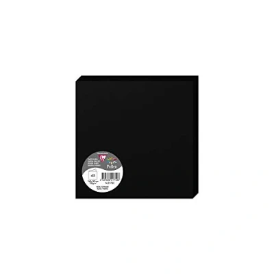Image of Clairefontaine Ref 2175C Pollen Folded Card (Pack of 25 Sheets) 160 x 160mm Sized, 210gsm Card, Inkjet &amp; Laser Printer Compatible, Acid Free Black
