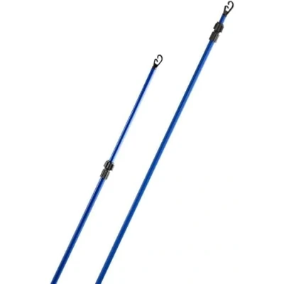 Image of Telescopic Washing Line Prop Pole Clothesline Heavy Duty Home Garden Dry Clothes Drying Airer Support Galvanised Laundry Extenedable to 2.4M (Pack of 2)