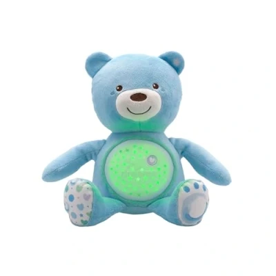 Image of Chicco First Dreams Teddy Bear with Night Light, Blue Projects Stars, Lighting Effects, Relaxing Music, Calming for Baby
