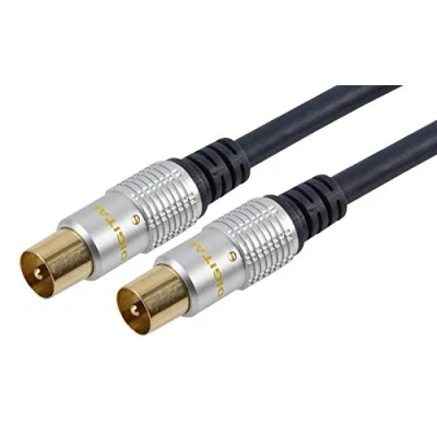 Image of Pro Signal PSG08488 HQ Fly Lead Coaxial Male to Male, 1m, Blue