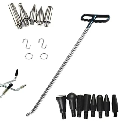 Image of Houshan Paintless Dent Repair Tools 1 Pieces of Removal Rods with Awl Head Hail Kit Car Auto Body Dents and Door Ding (12 PCS)