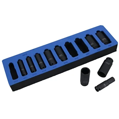 Image of 3/8in Drive Deep Metric Impact Sockets 6 Sided Single Hex 10mm 24mm 10pc