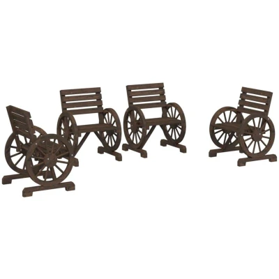 Image of vidaXL Garden Chairs 4 pcs Solid Wood Fir