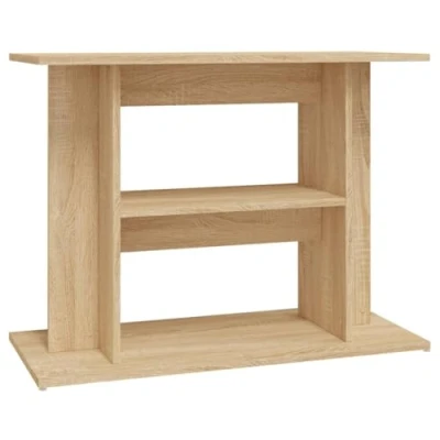 Image of vidaXL Engineered Wood Aquarium Stand in Sonoma Oak Stylish 3 Tier Fish Tank Support with Storage