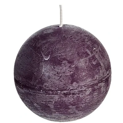 Image of Spaas 6 Rustic Unscented Ball Candles 100 mm, ± 40 Hours, Aubergine