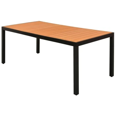 Image of vidaXL Garden Table Brown 185x90x74 cm Aluminium and WPC