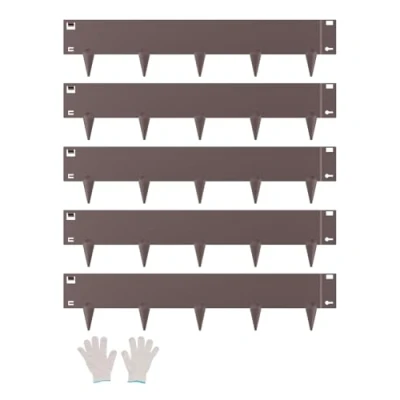 Image of VEVOR Steel Landscape Edging, 5 Packs 39 x in Rust Resistant Metal Bendable Garden Edging Border, Heavy Duty Lawn
