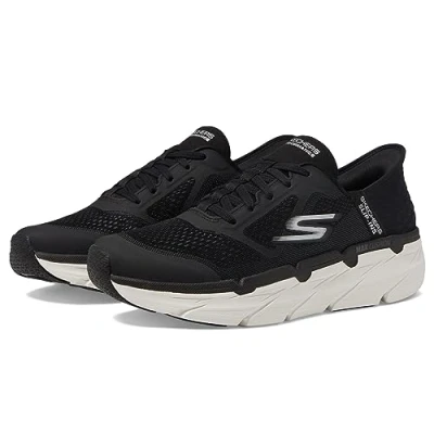 Image of Skechers Men&#039;s Max Cushioning Slip ins Athletic Workout Running Walking Shoes with Memory Foam Sneaker, Black White, 9 UK