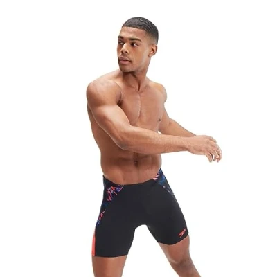 Image of Speedo ECO END+ Splice Mid Jammer Black/True Colbalt/Volcanic Orange/Hypersonic Blue Size 40