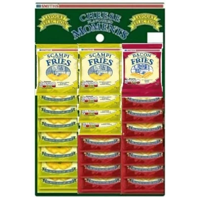 Image of Smiths Pub Snacks 50 Mixed Card Scampi Fries &amp; Bacon Molesale Product