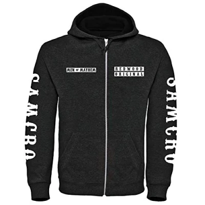 Image of Sons of Anarchy Afghanistan Zip Style Hoodie (S 2XL) (Medium) Black