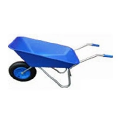 Image of WHEELBARROW 85 LITRE BLUE PLASTIC PAN MADE IN UK