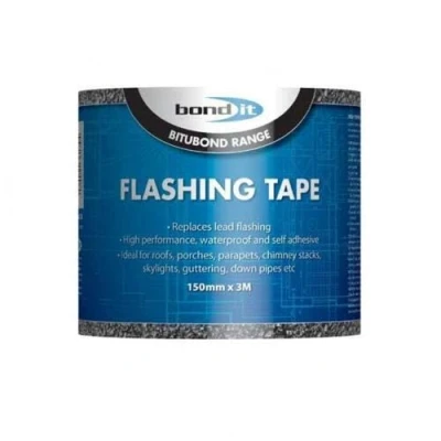 Image of Bond It Flashing Tape Lead Self Adhesive Roofing Flashband Grey Sizes 100m &amp; 3m Bitumen (150mm x 3m)