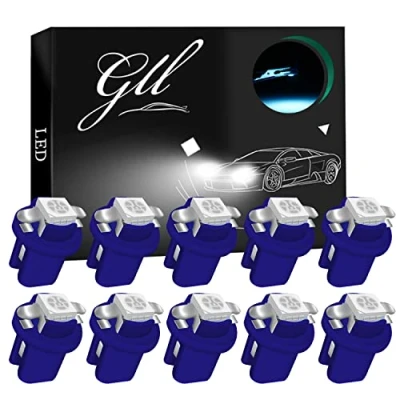 Image of GLL 10pcs Ice Blue T5 LED Bulbs B8.5 Dashboard 1 5050 SMD for Car Interior Speedometer Instrument Gauge Cluster Indicator Light Panel Dash Lamp