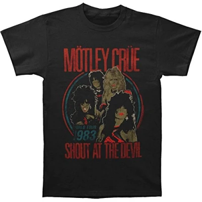 Image of Motley Crue Men&#039;s Vintage World Tour T Shirt, Black, Large