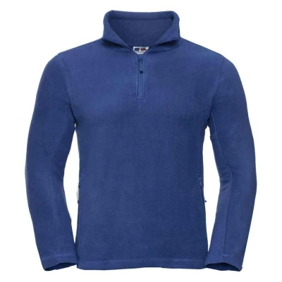 Image of Russell Athletic Mens Zip Neck Outdoor Fleece Top (Royal Blue) Size Large