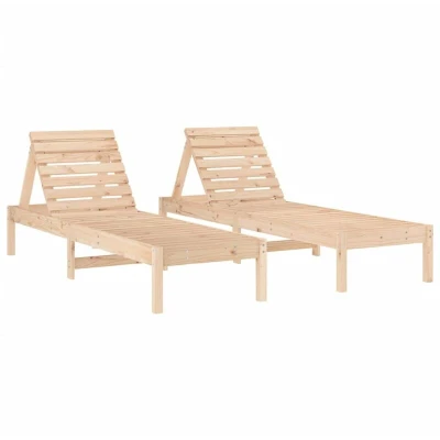 Image of vidaXL Sun Loungers 2 pcs 199.5x60x74 cm Solid Wood Pine
