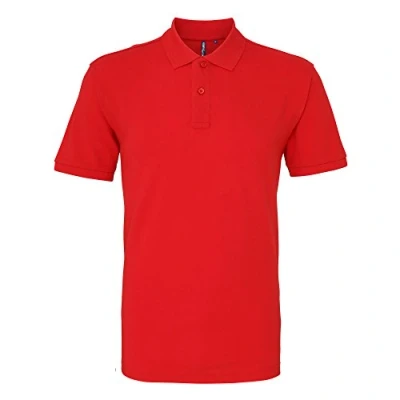 Image of Asquith &amp; Fox Mens Plain Short Sleeve Polo Shirt (Red) Cotton Size 2XL