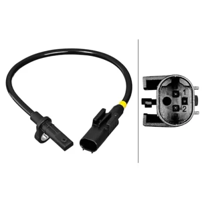 Image of 1665400317, 1669052701, 1669054102, A1665400317, A1669052701 ABS Sensor HELLA 6PU 358 217 161 Hall 2 pin connector 205mm