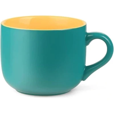 Image of Taoyanmo 650ML/22OZ Large Soup Bowl,Ceramic Grain Cup/Coffee Mug/Salad Bowl,Microwave Safe Cup，for Milk Salad Cappuccino Cereal (Blue Yellow)