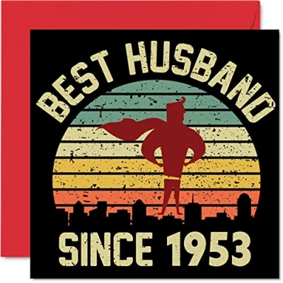 Image of 71st Anniversary Card for Husband from Wife Best Since 1953 I Love You Gifts, Happy Wedding Cards Partner, 145mm x Greeting Seventy First Anniversaries