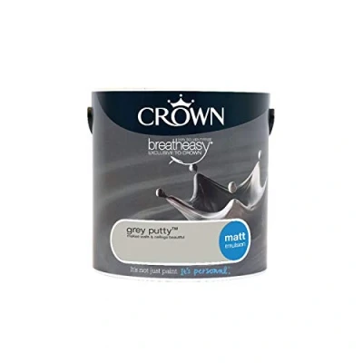 Image of Crown Breatheasy Matt Emulsion Paint Grey Putty 5L