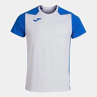 Image of Joma Men&#039;s Record II T Shirt, White Royal, XS