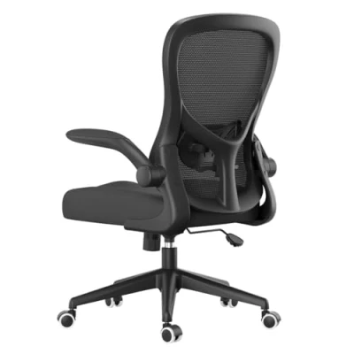 Image of Hbada Office Chair Ergonomic Desk Chair, Chairs with PU Silent Wheels, Breathable Mesh Computer Adjustable Lumbar Support, Flip up Armrests, Tilt Function, Black