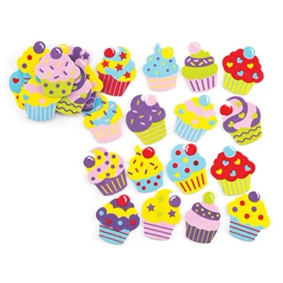 Image of Baker Ross AR195 Cupcake Foam Stickers for Children Creative Art Supplies &amp; Decorations (Pack of 120)