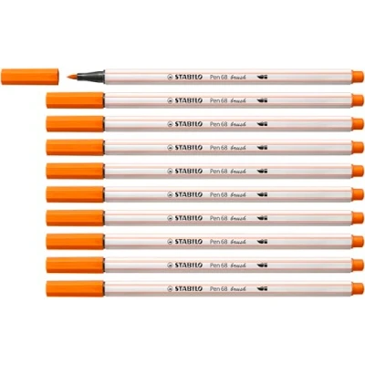 Image of Premium Fibre Tip Pen with brush STABILO 68 Pack of 10 Pale Vermillion