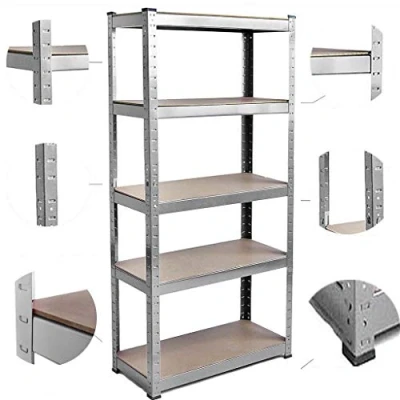 Image of Jupitor Shelves Storage Shelving Units Garage 5 Tier 150cm x70cm x 30cm Heavy Duty (175KG Per Shelf) 875KG Capacity for Office Shed Home Kitchen Galvanized